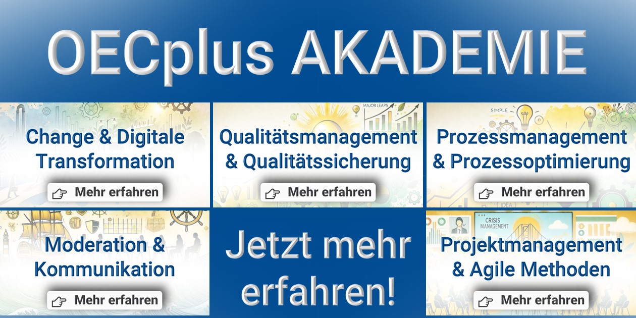 OECplus Akademie – Online-Weiterbildungen für Führungskräfte & Experten | Change Management, Qualitätsmanagement, Prozessoptimierung & agiles Projektmanagement